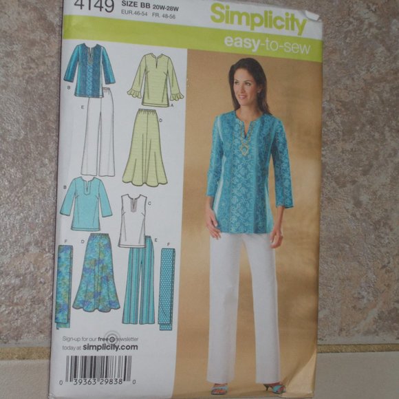 New Simplicity pattern #4149 size 20W-28W - Picture 2 of 4